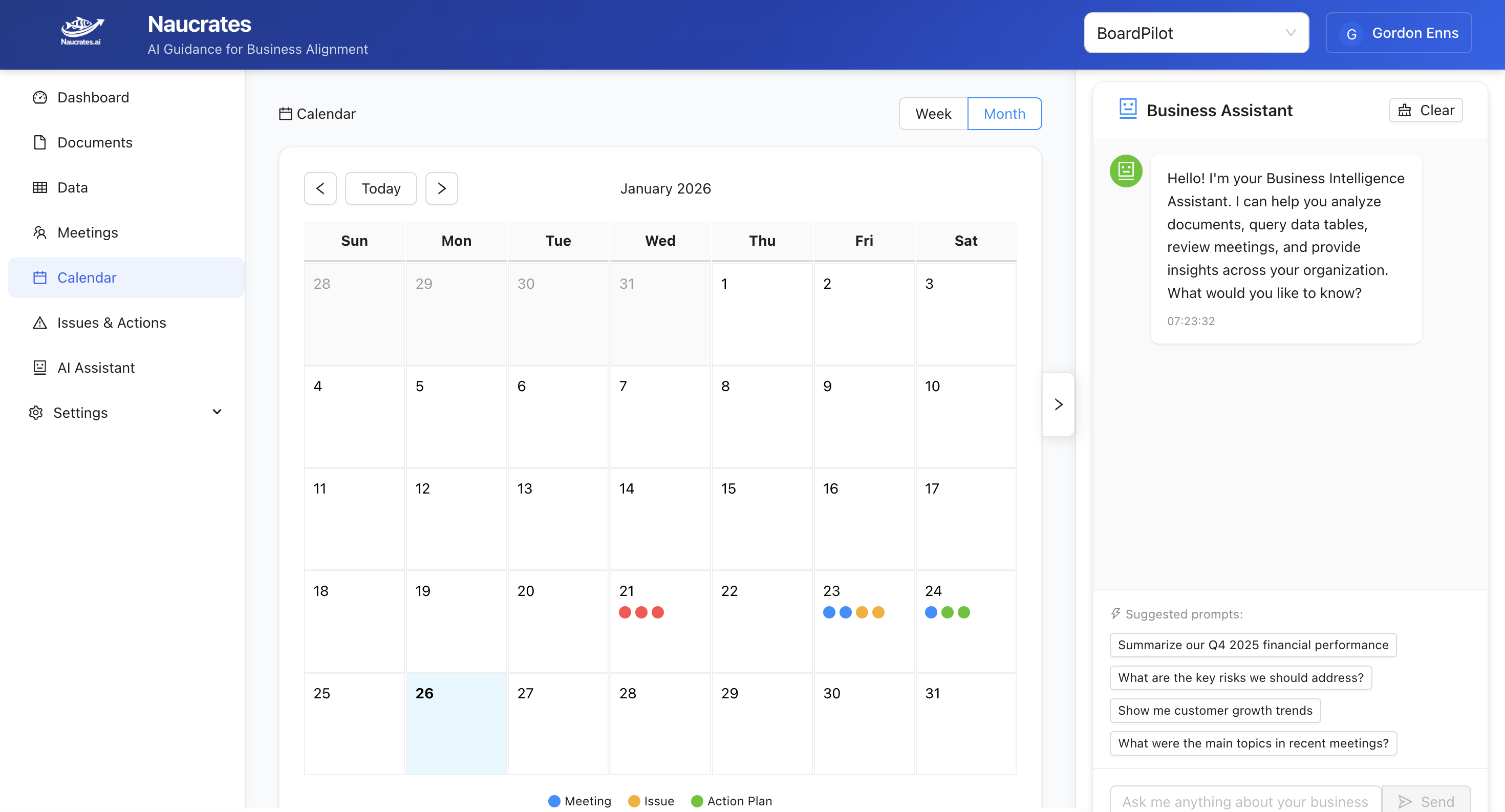 Calendar screenshot